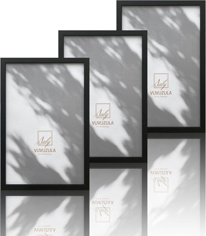 Bilderrahmen Set Schwarz Holz 20x30cm 3er Fotorahmen MDF Rahmen