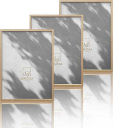 Bilderrahmen Set Holz Eiche Fotorahmen 30x40cm 3er Natur Beige