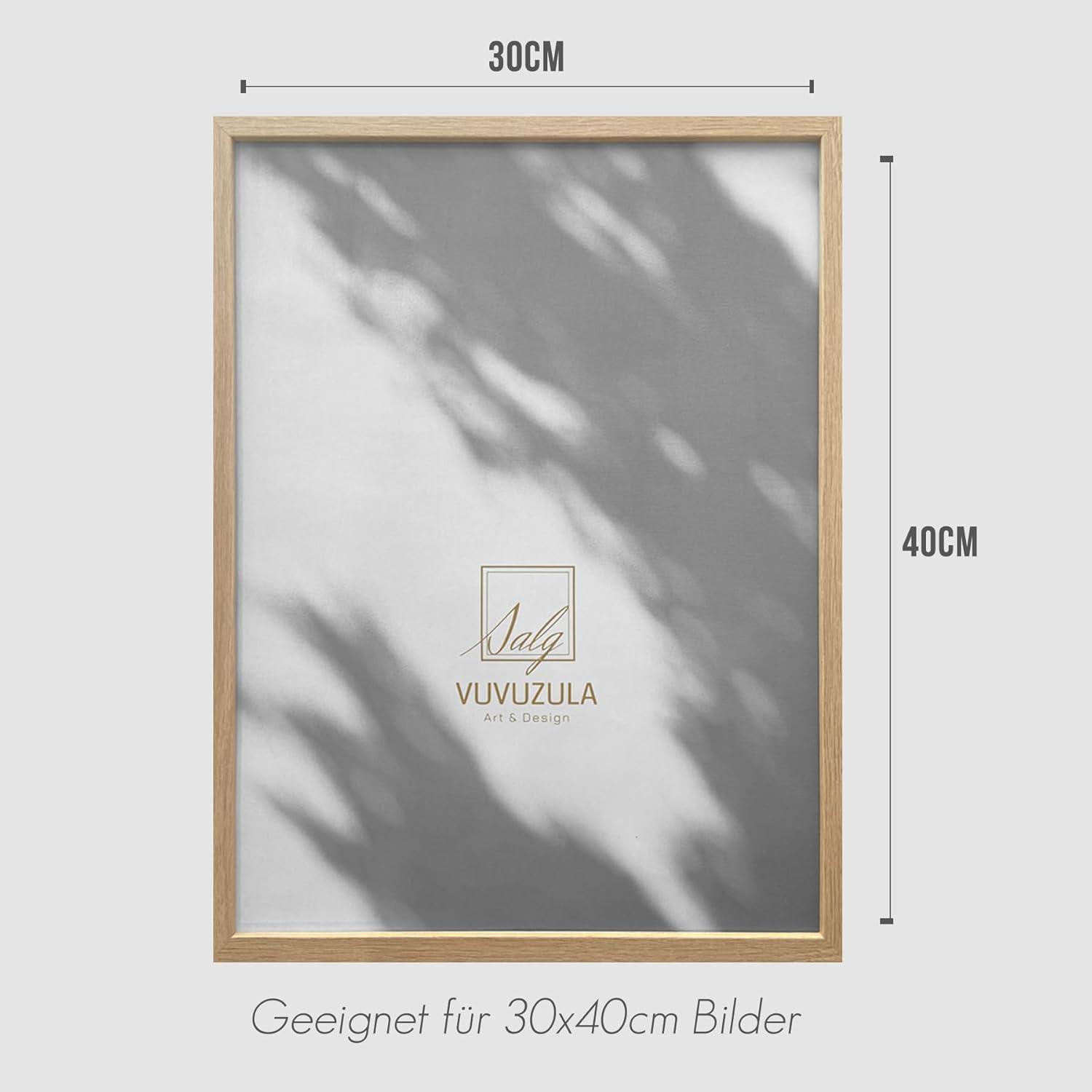 Bilderrahmen Set Holz Eiche Fotorahmen 30x40cm 3er Natur Beige