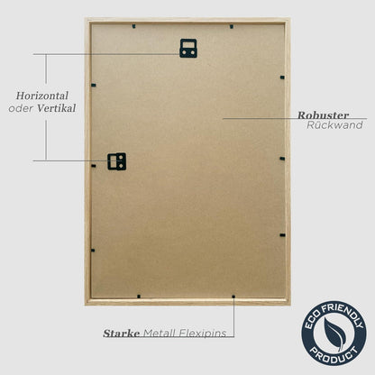 Bilderrahmen 30x40cm Holz Eiche Fotorahmen Set 3er Beige