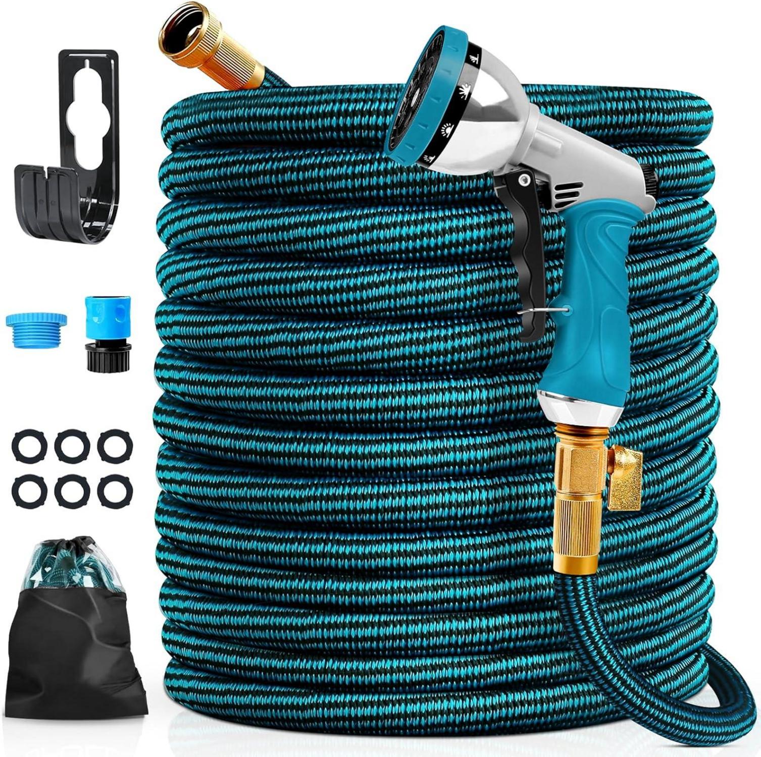 Flexibler Gartenschlauch 30M 10 Funktionen Sprühdüse Messing Adapter