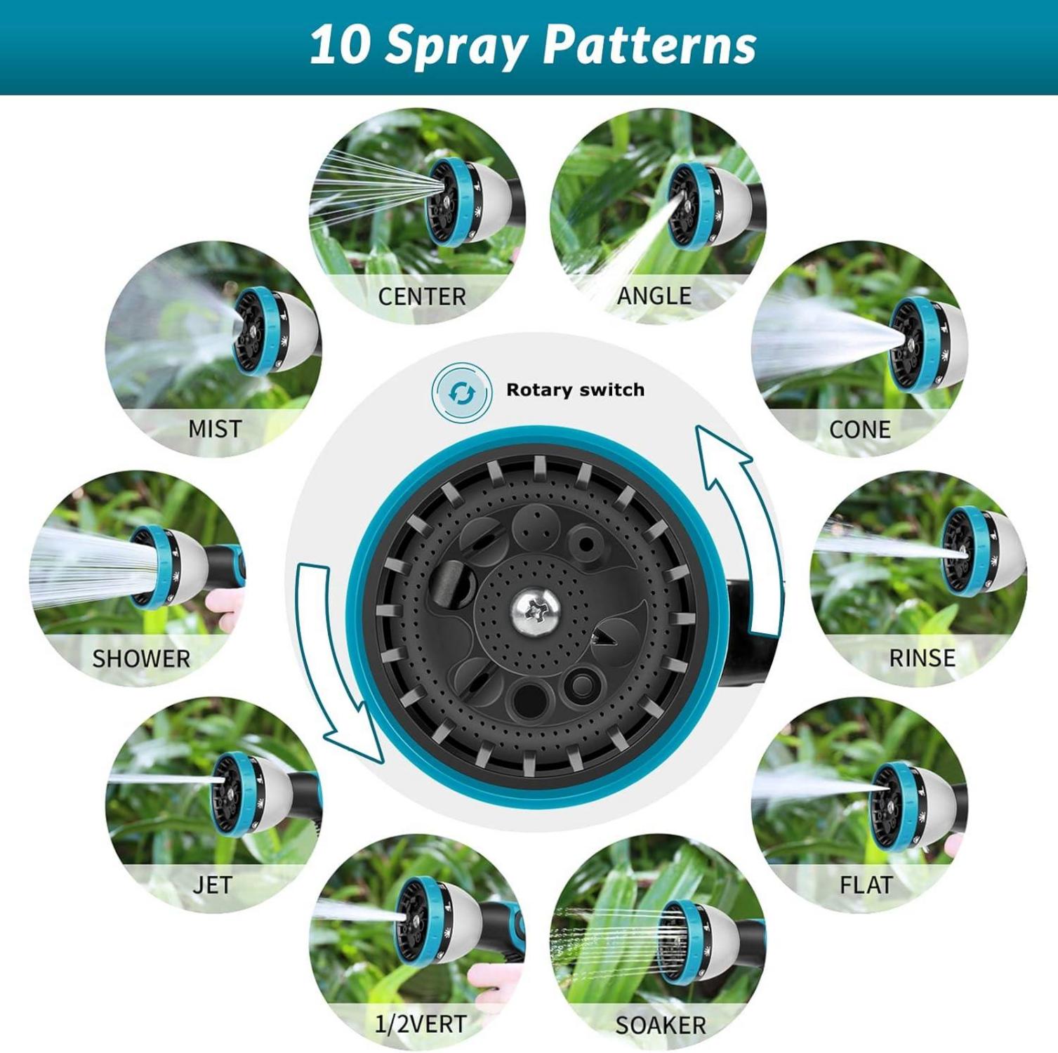 Flexibler Gartenschlauch 100FT 10 Funktionen Sprühdüse Bewässerung