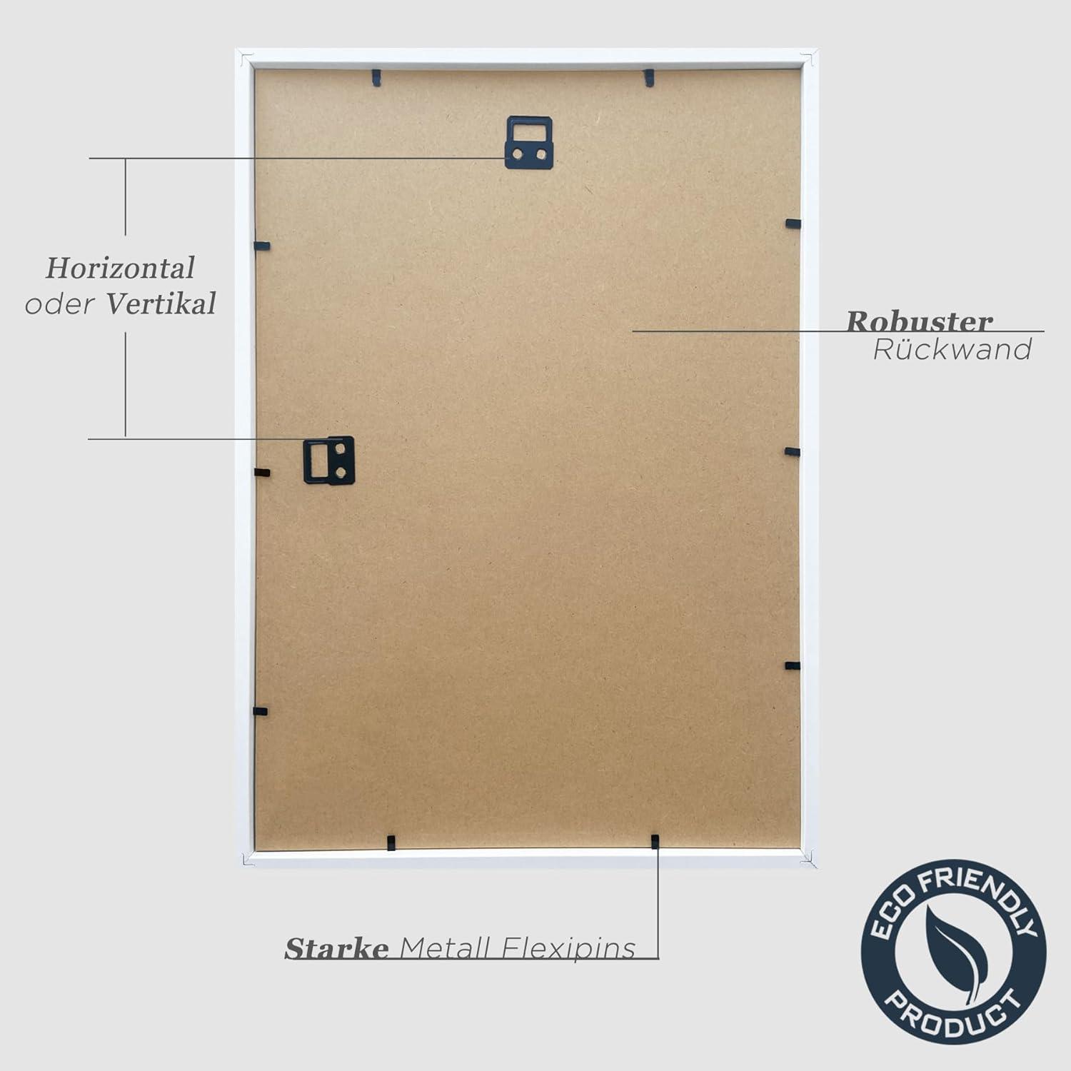 Bilderrahmen 30x40cm Weiß Holz 3er Set Fotorahmen MDF