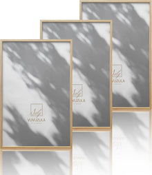 Bilderrahmen 40x60cm Holz Eiche Fotorahmen 3er Set MDF Rahmen Natur