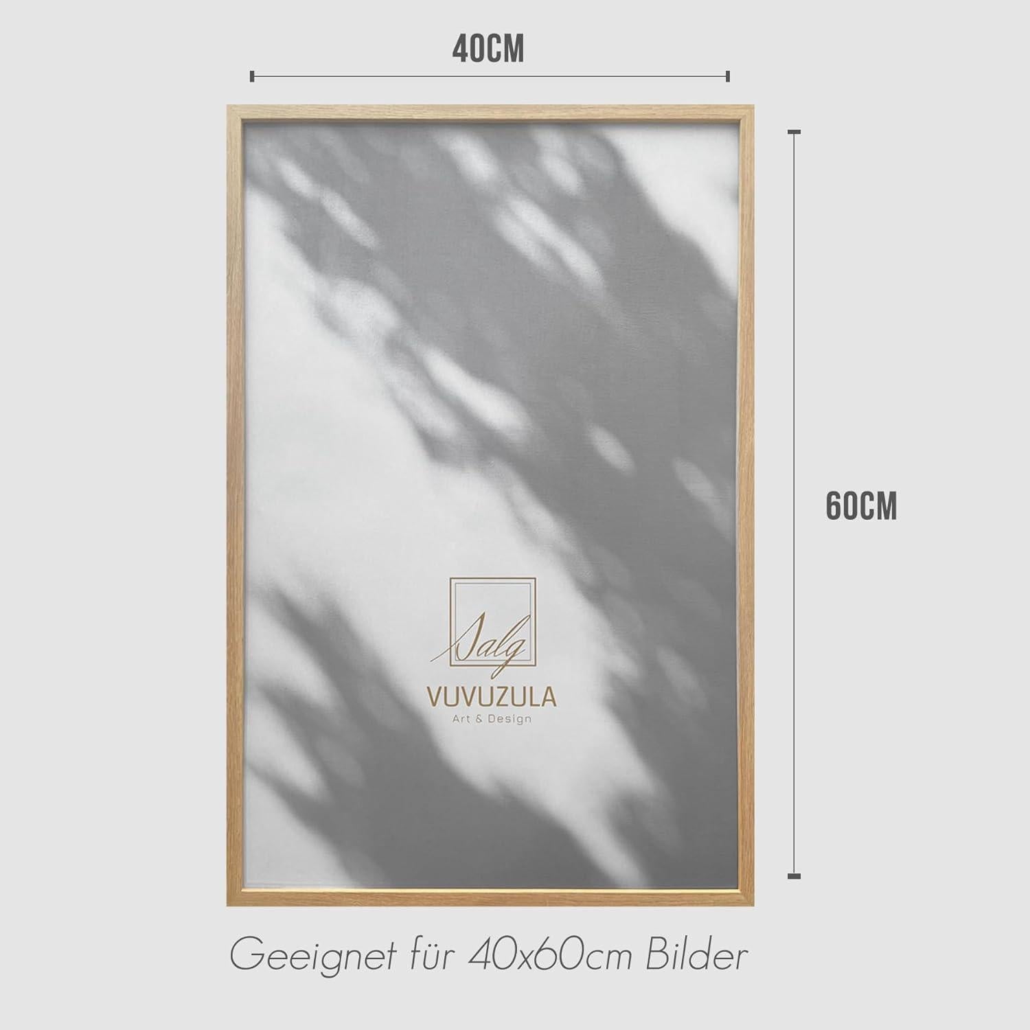 Bilderrahmen 40x60cm Holz Eiche Fotorahmen 3er Set MDF Rahmen Natur