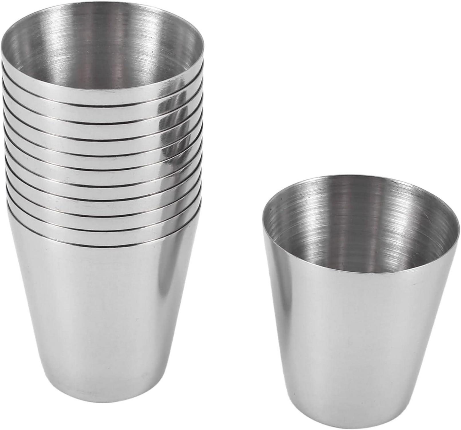 12er Pack Edelstahl-Schnapsbecher 30ml Camping Whisky Tasse