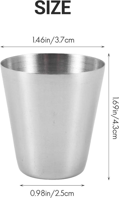 12er Pack Edelstahl-Schnapsbecher 30ml Camping Whisky Tasse