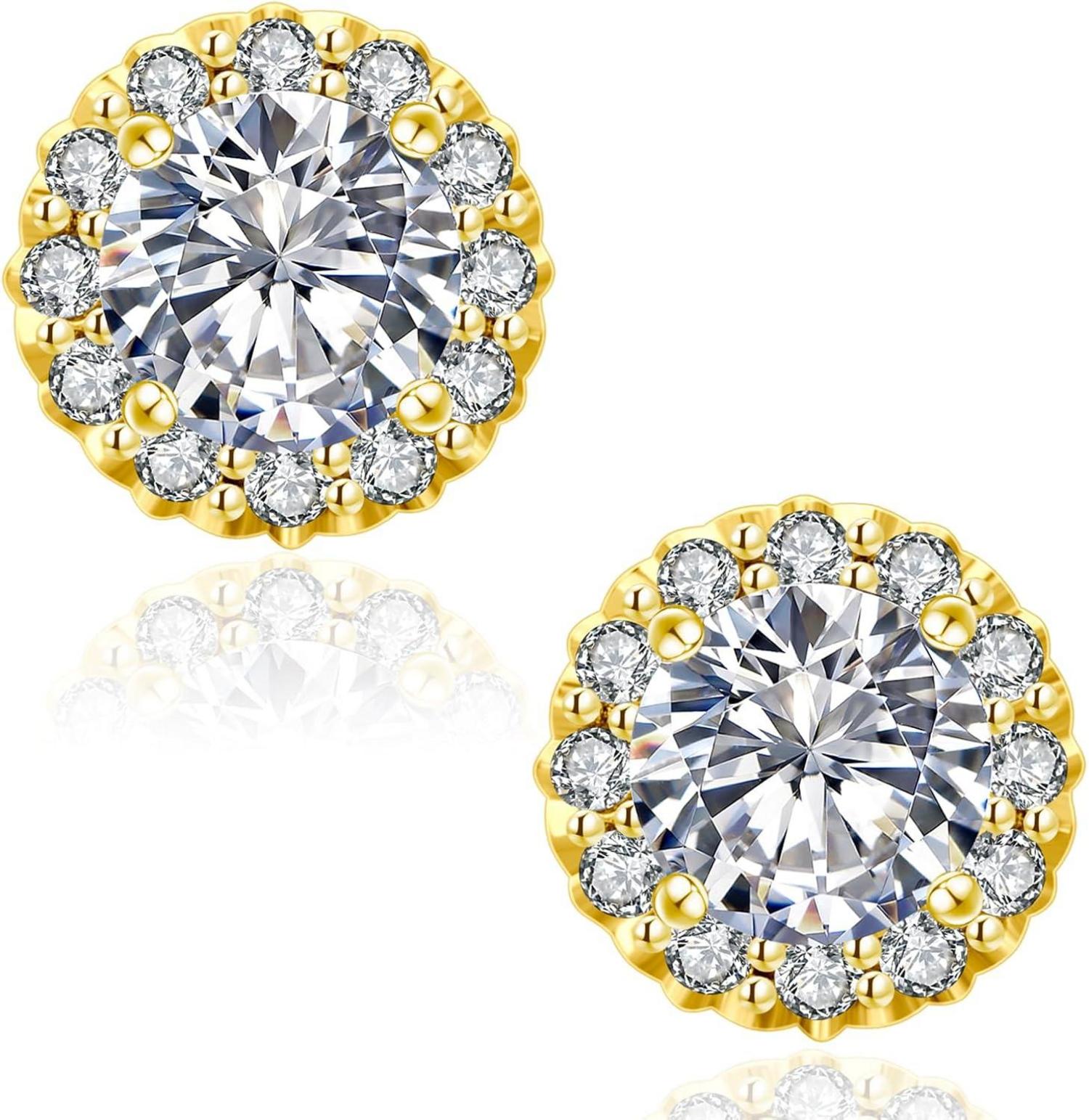 Moissanite Ohrringe Damen Blume Halo 1,0/2,0 Karat Diamant VVS1
