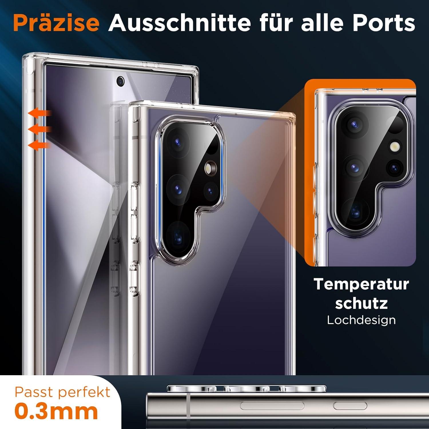 Panzer Schutzfolie für Samsung Galaxy S24 Ultra 2+2 Stück