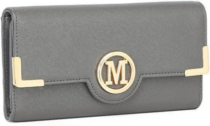 Damen Geldbörse Lange Portemonnaie PU Leder Brieftasche Kartenfächer