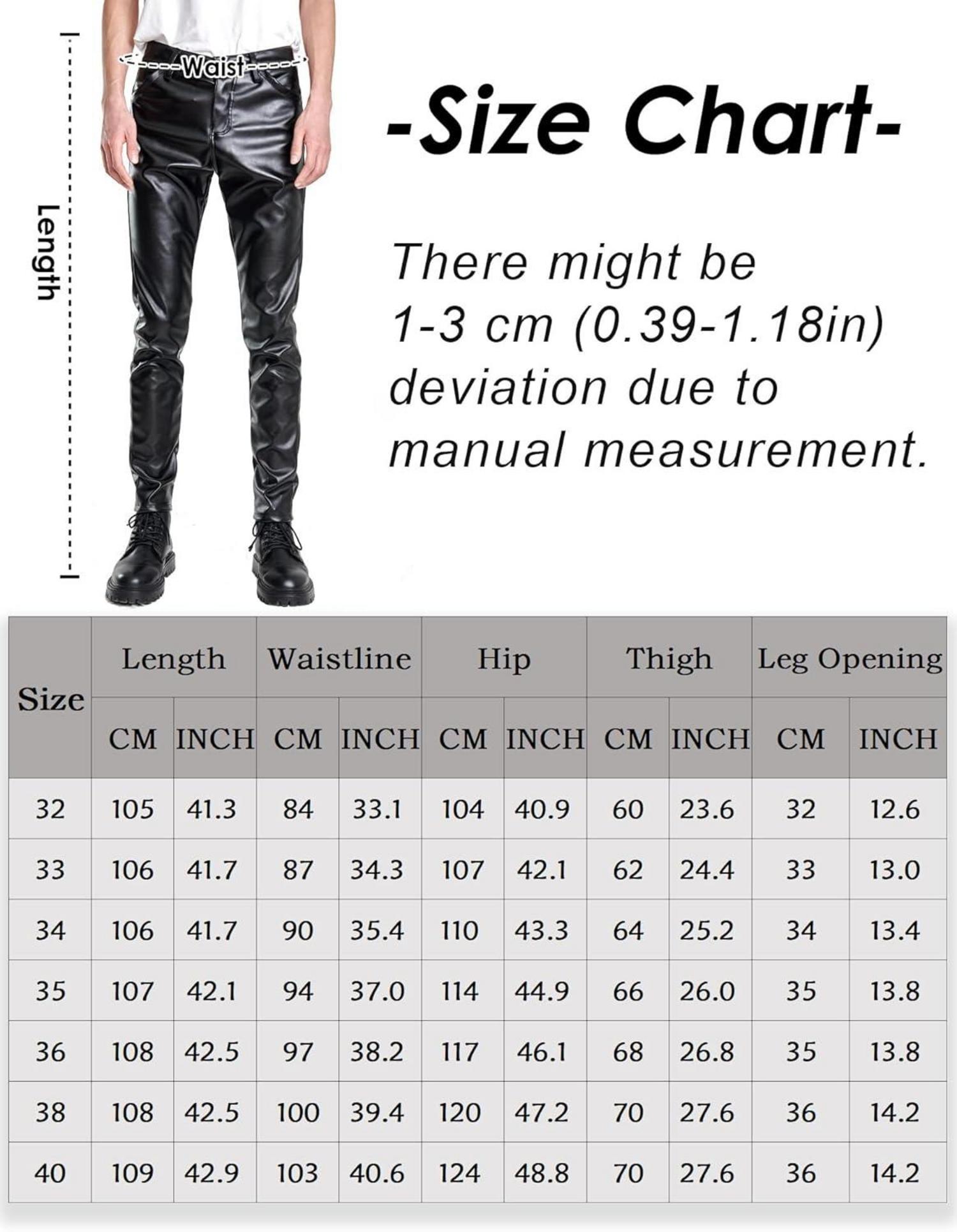 Kunstleder Biker Stretch Nightclub Hose Slim Fit Schwarz