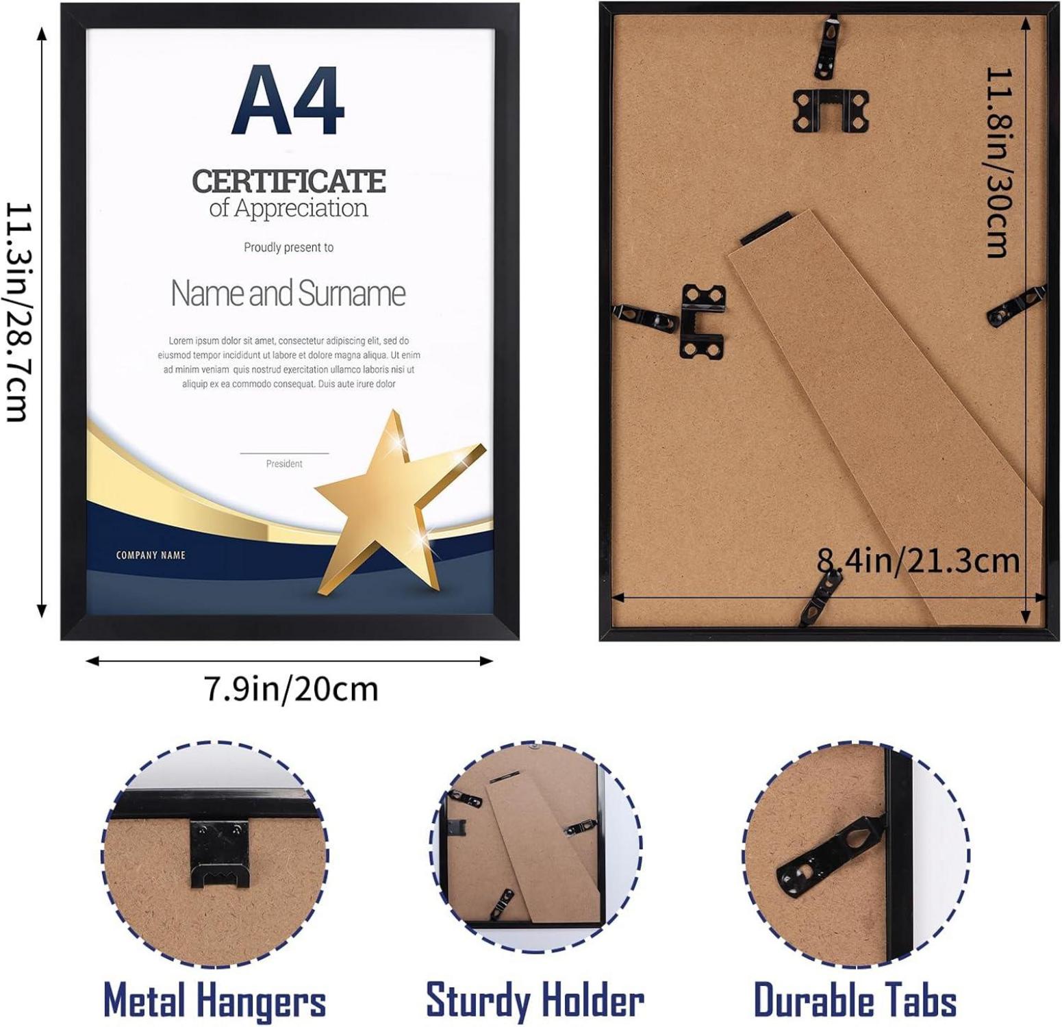 Bilderrahmen A4 18er Set Schwarz Wand Tisch Geschenk
