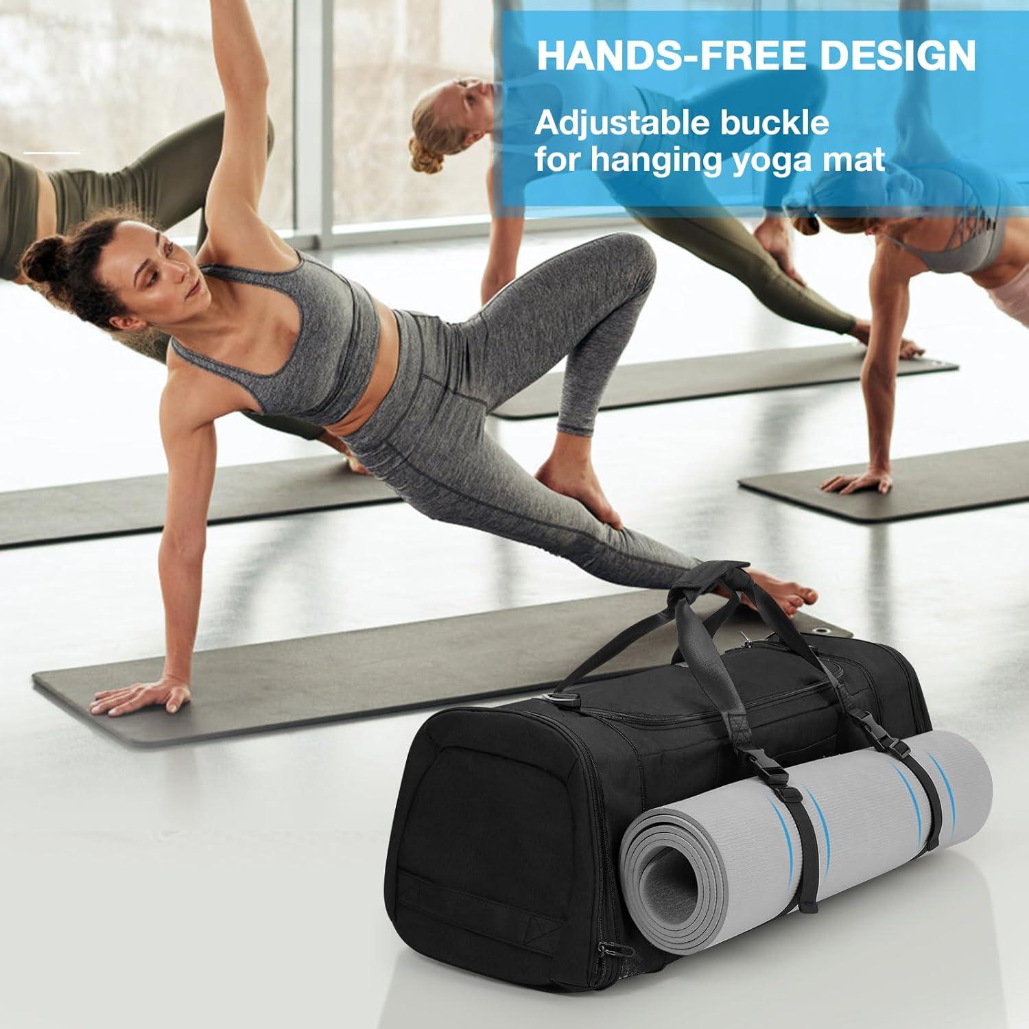 Erweiterbare Sporttasche 54-72L Schwarz Damen Herren Fitness Rucksack