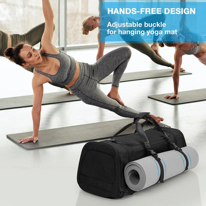 Erweiterbare Sporttasche 54-72L Schwarz Damen Herren Fitness Rucksack