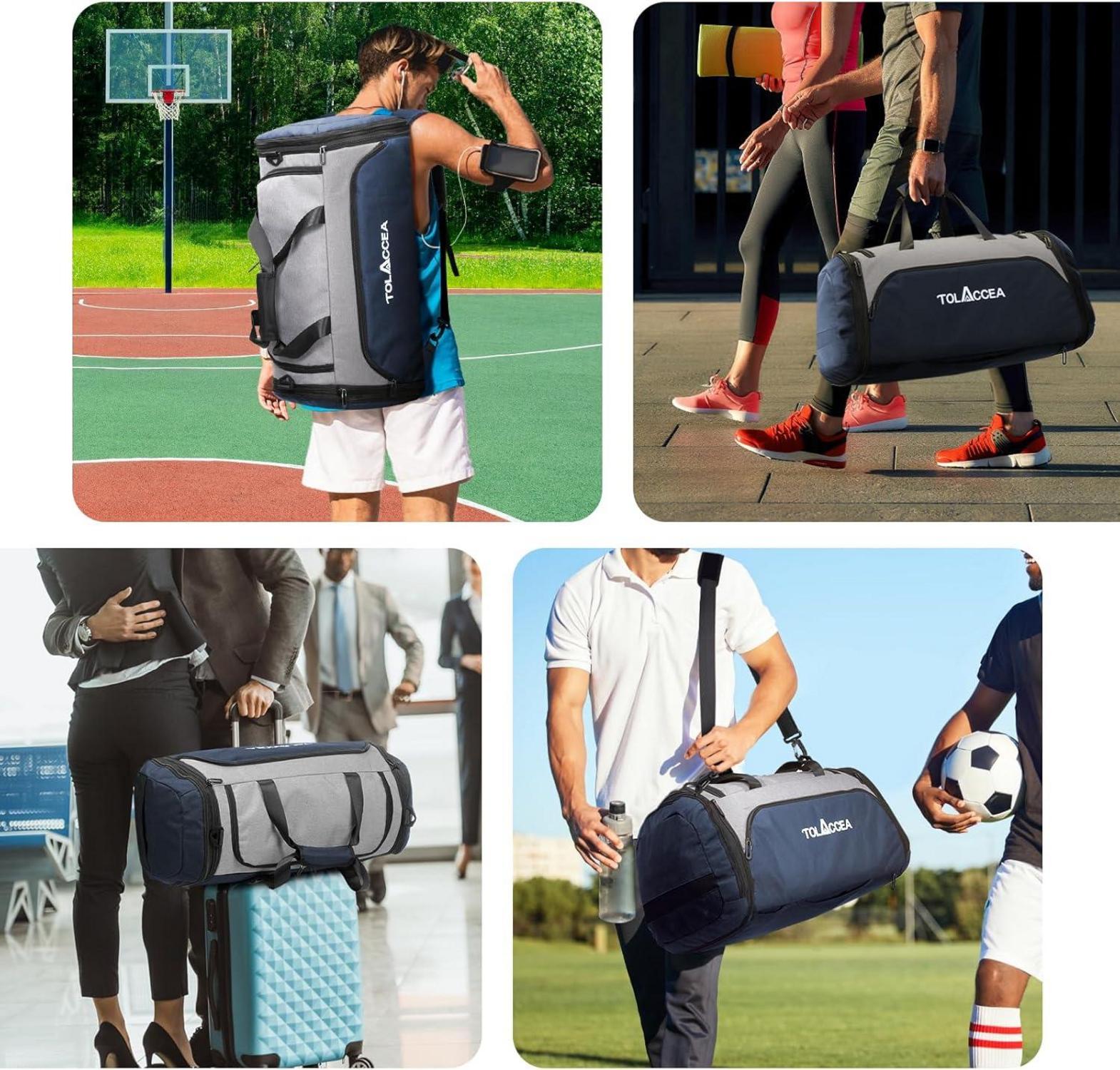 Sporttasche Damen Herren 54-72L Blau Fitness Rucksack