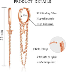 Silber Creolen Ohrringe Damen 925 Sterling Huggie Lange