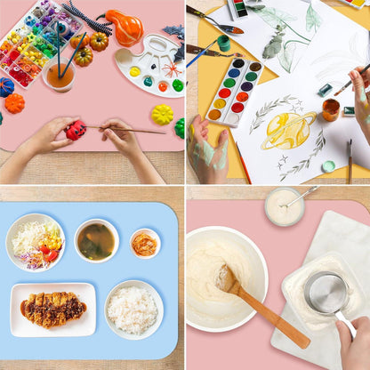 3er Set Silikonmatte 40x30cm Antihafte Bastelunterlage für Kinder