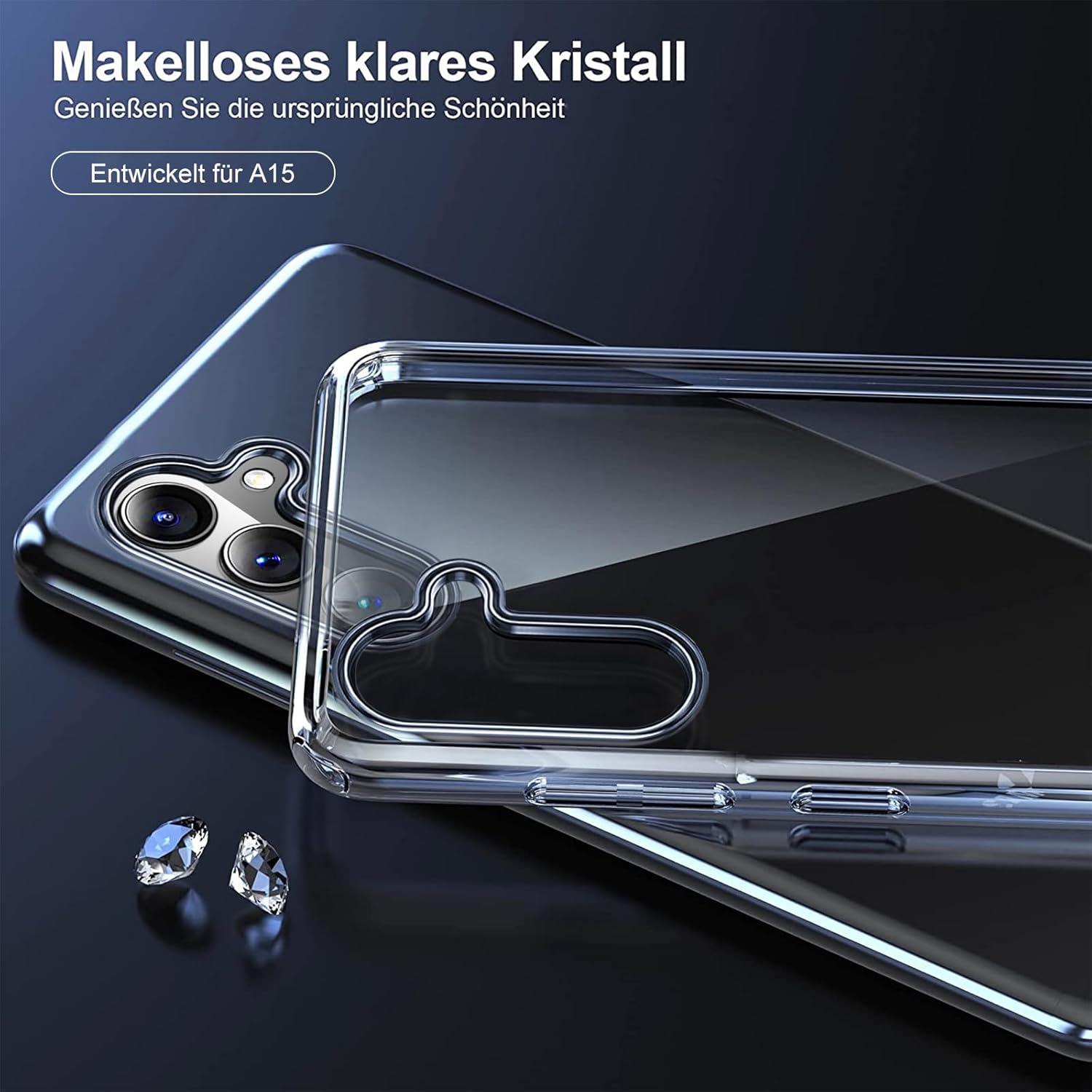 Ultraflache Transparente Silikonhülle Samsung Galaxy A15 5G + 2X Panzerfolie