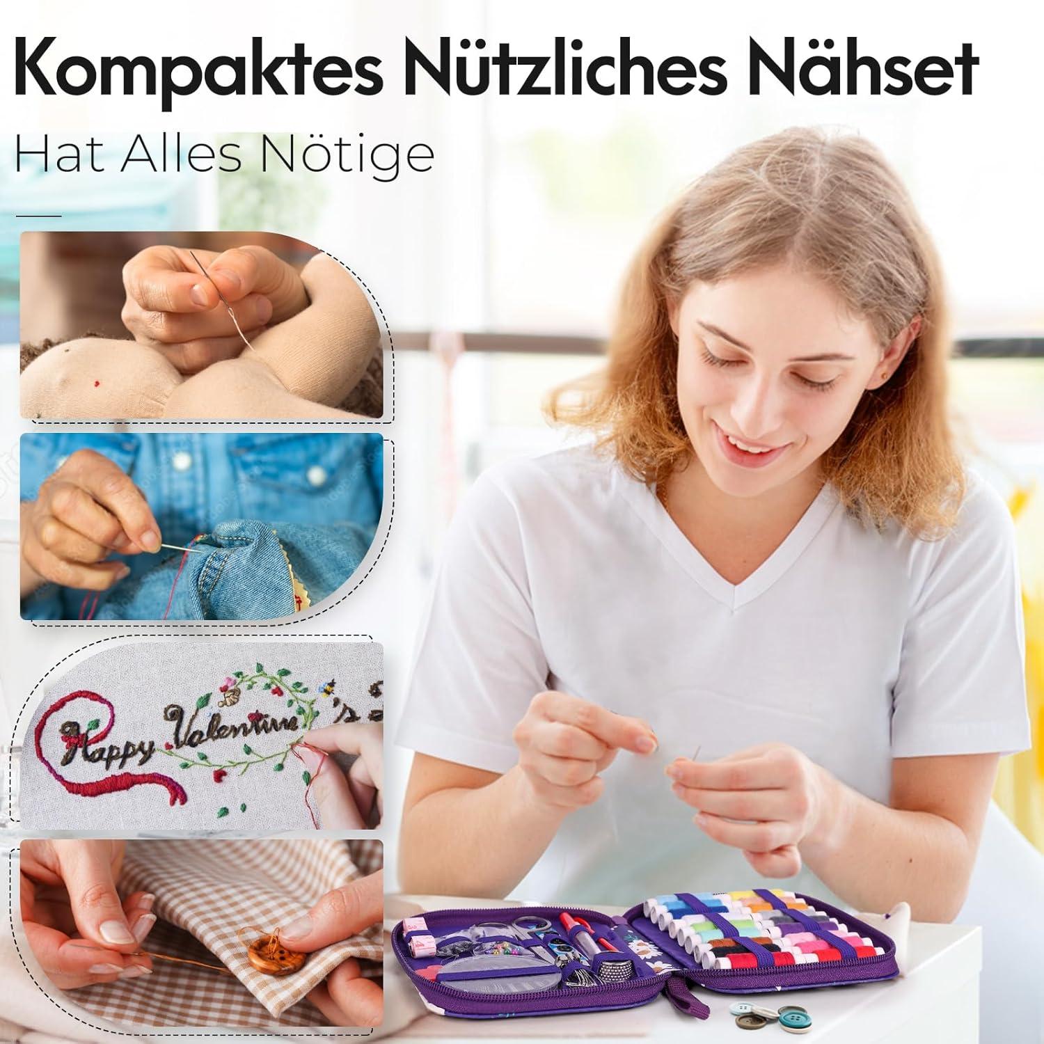 Nähset Nähzubehör Mini für Zuhause Reise Camping Notfall Anfänger