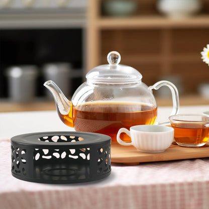 Tee Stövchen Edelstahl Teewärmer Teelichtheizung Schwarz Warmhalter