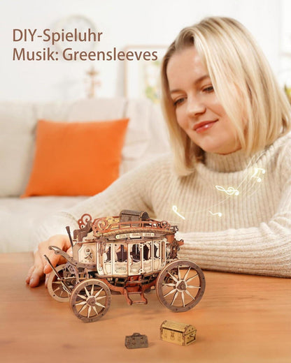 3D Puzzle Holz Spieluhr-Postkutsche Erwachsene Bausatz