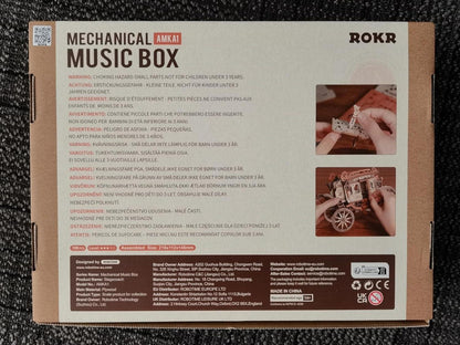 ROKR 3D Holzpuzzle Spieluhr Kutsche Bausatz Erwachsene Kinder AMKA1