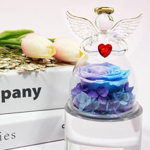 Ewige Rose Engel Figur Geschenkbox Blau Violett