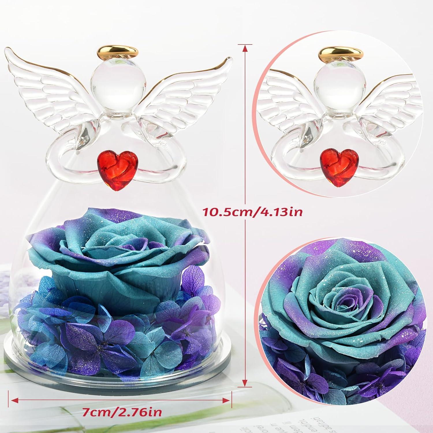 Ewige Rose Engel Figur Geschenk Glas - Mutter Oma Valentinstag