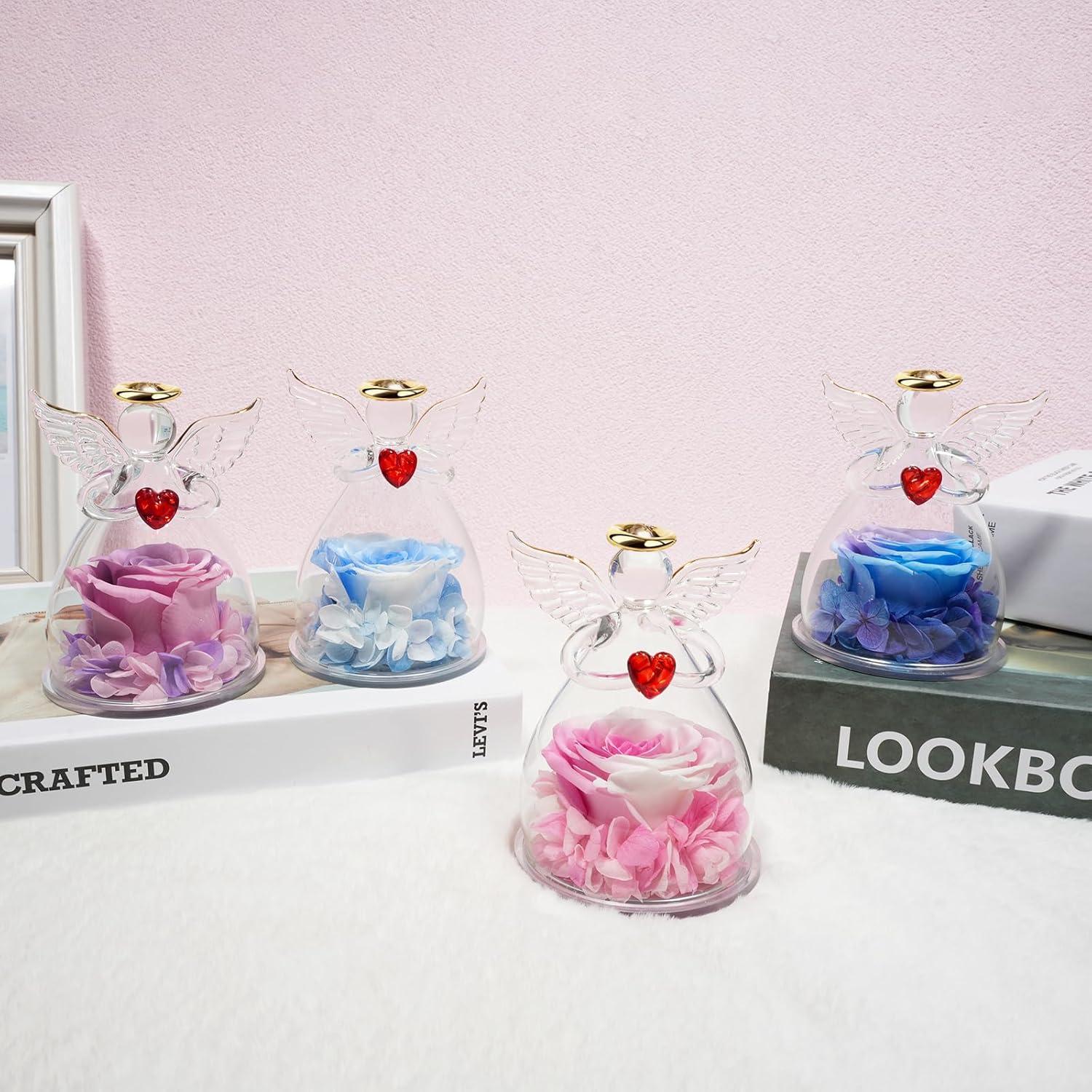 Ewige Rose Engel Figur Glas Geschenk Mutter