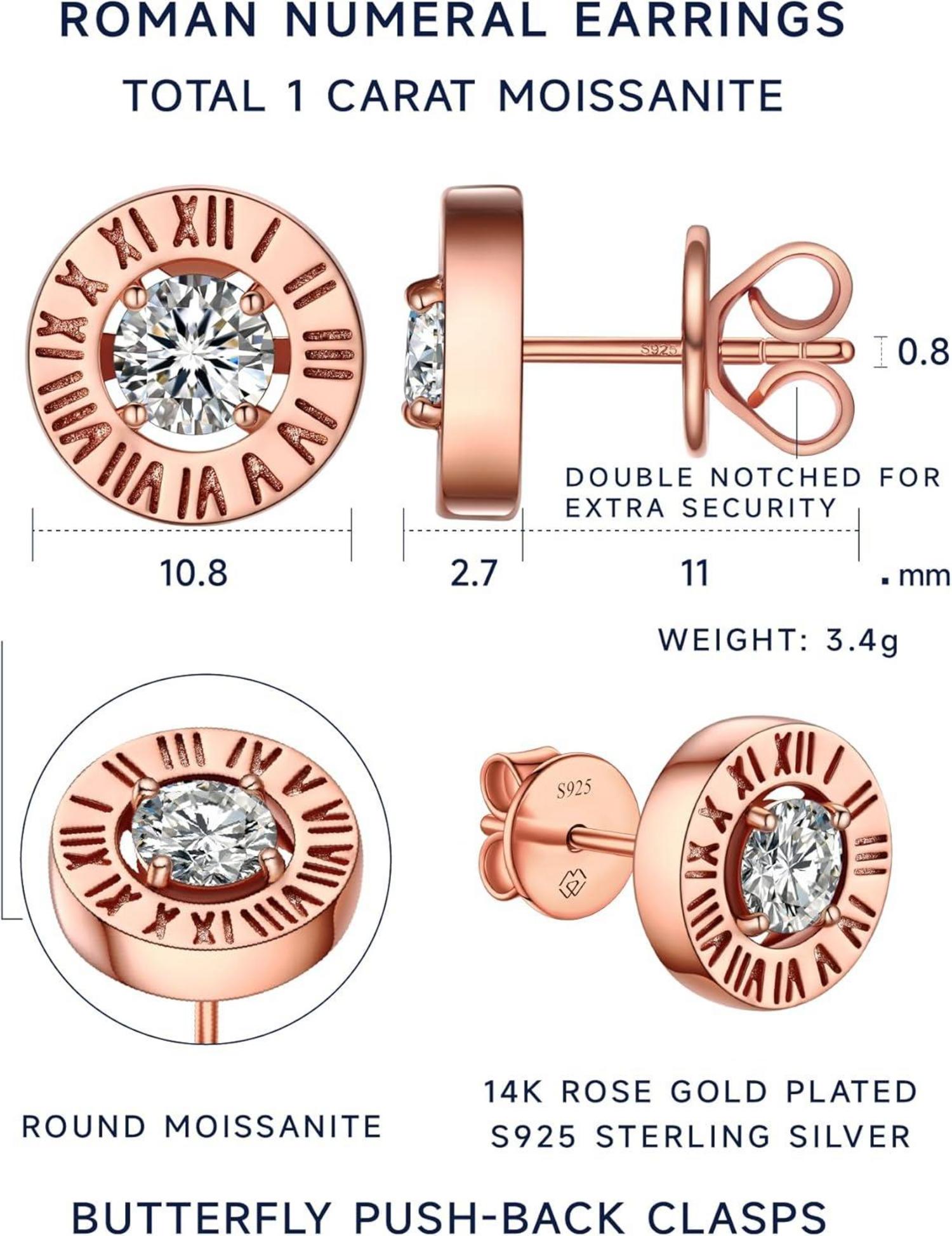 Moissanite Ohrringe Silber 925 Weihnachtsgeschenk Frauen 1 Karat