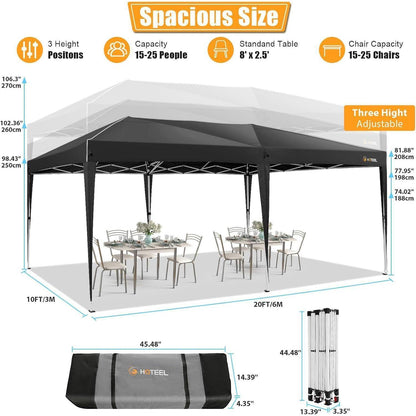 Faltpavillon 3x6 Wasserdicht mit Seitenwänden & Sandsäcken