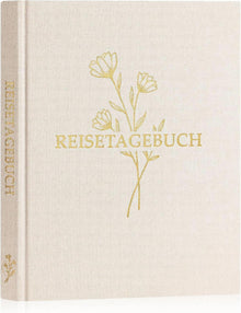 Reisetagebuch Notizbuch Leinen Ausfüllen Fotobuch Aufforderungen Beige