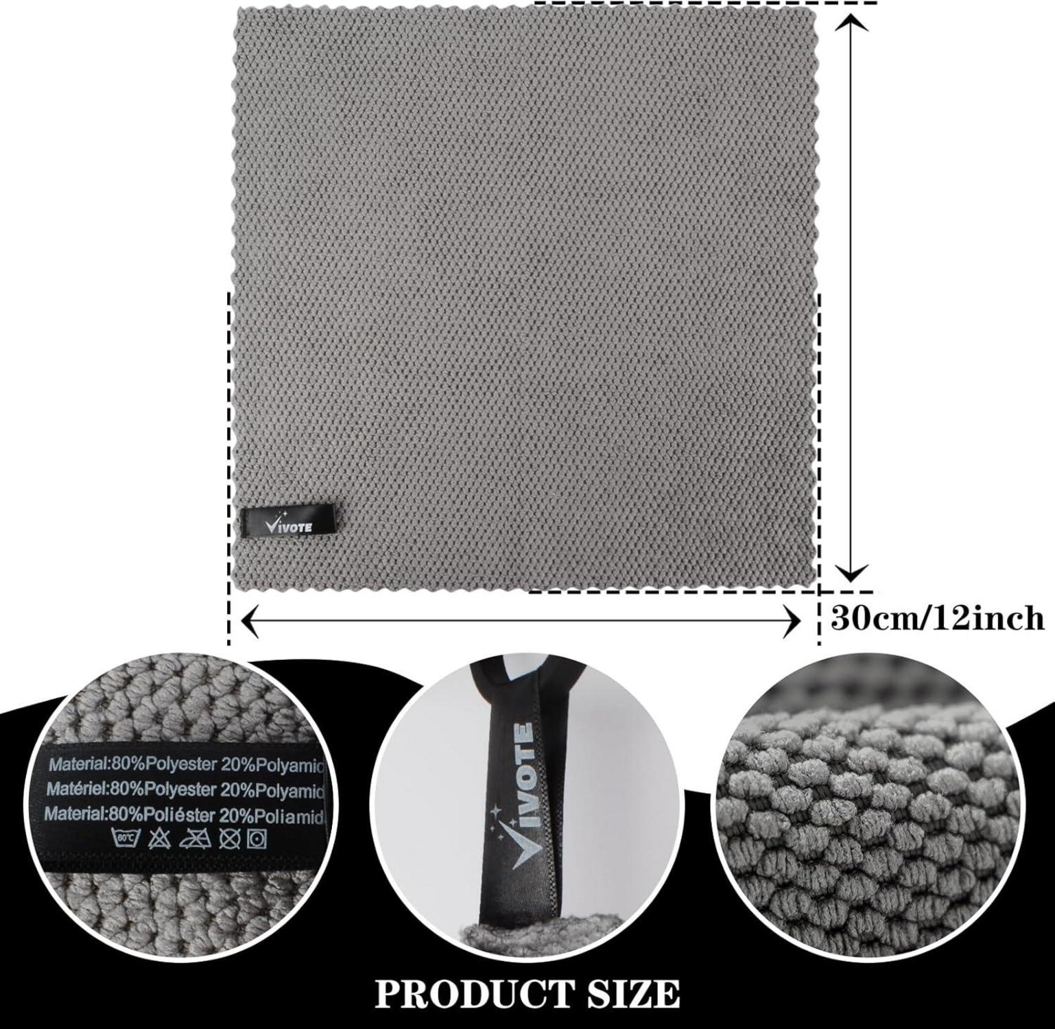 Mikrofaser Spültücher 10er Pack Grau 30x30cm - Saugfähige