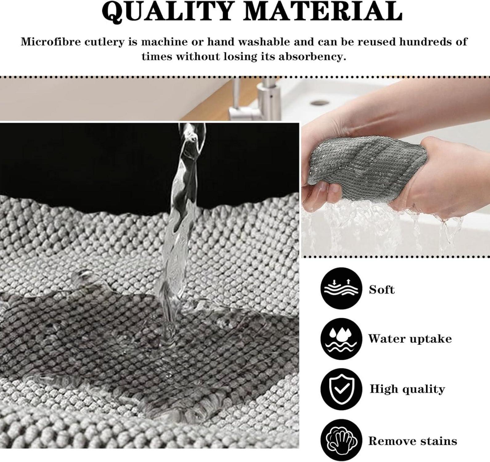 Mikrofaser Spüllappen 10er Pack 30x30cm Grau fusselfrei & saugstark