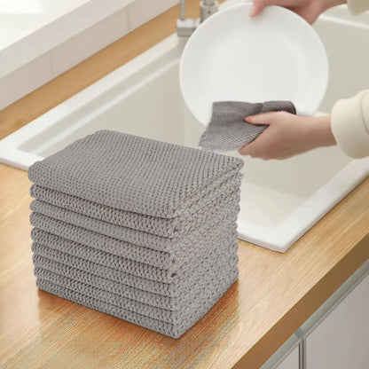 Mikrofaser Küchentücher 10er Set Grau fusselfrei 30x30cm waschbar