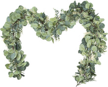 Künstliche Eukalyptus Girlande mit Blumen Tischdekoration Weihnachten