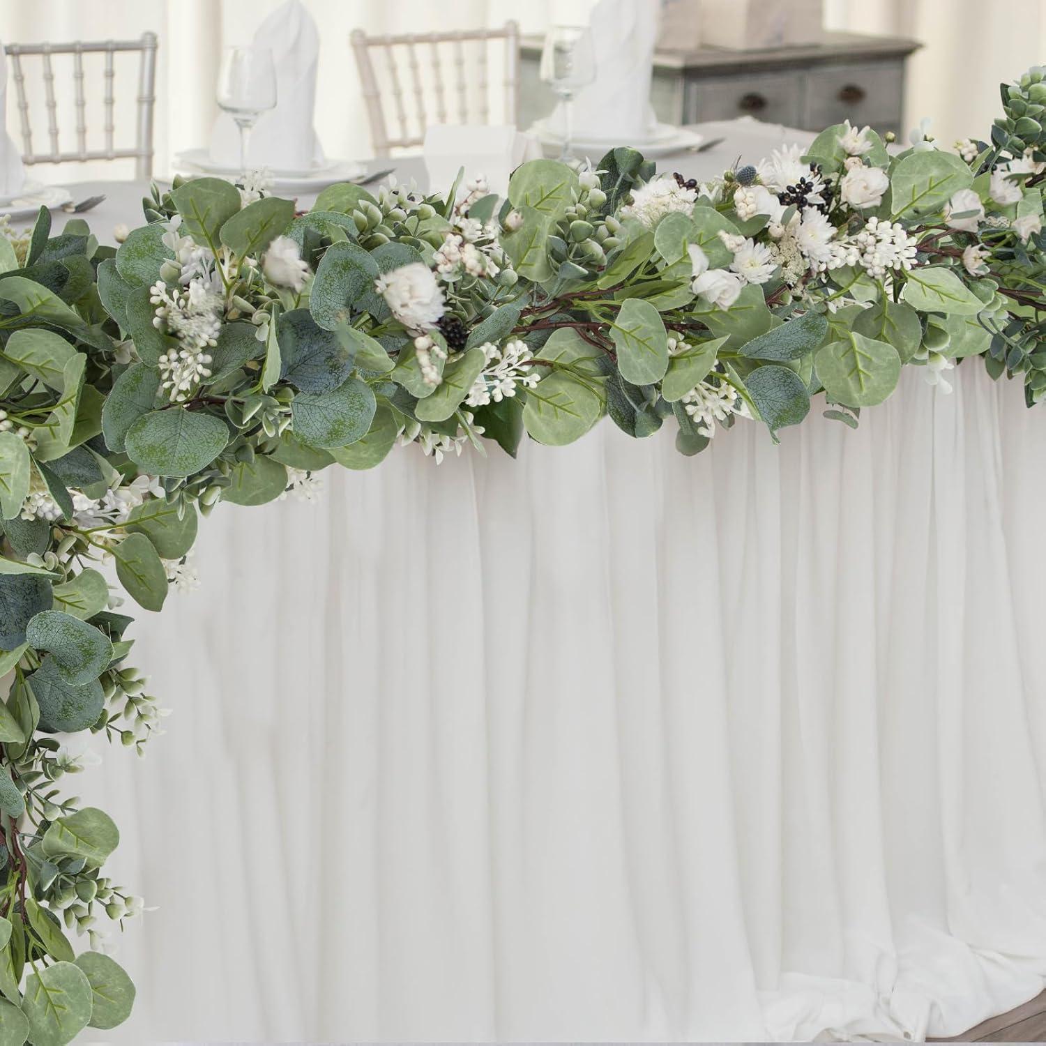Künstliche Eukalyptus Blätter Girlande Hochzeit Weihnachten Deko 2m Grün