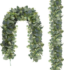 Künstliche Grüne Eukalyptus Deko Girlande 1,95m für Hochzeiten