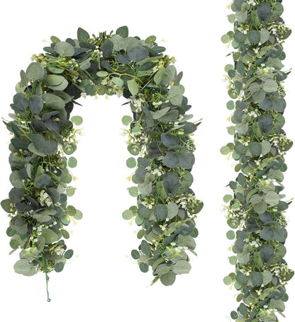 Künstliche Grüne Eukalyptus Deko Girlande 1,95m für Hochzeiten