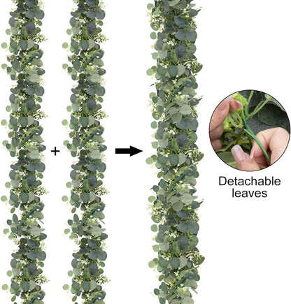 Künstliche Grüne Eukalyptus Deko Girlande 1,95m für Hochzeiten