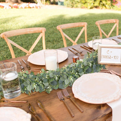 Künstliche Eukalyptus Girlande 195cm 2er Set grün für Hochzeit Party Hemoo