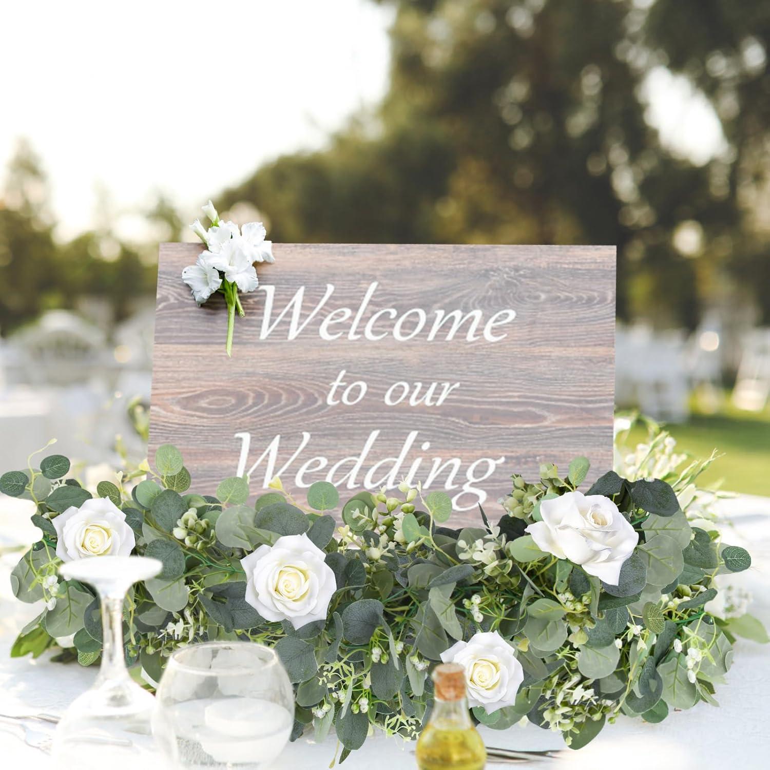 Künstliche Eukalyptus Girlande Grüne Blätter Hängende Deko 1,95m (2er