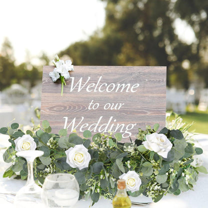 Künstliche Eukalyptus Girlande Grüne Blätter Hängende Deko 1,95m (2er