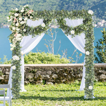 Künstliche Eukalyptus Girlande 195cm 2er Set grün für Hochzeit Party Hemoo