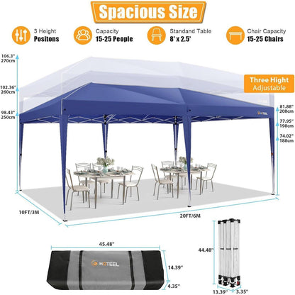Faltpavillon 3x6 Wasserdicht mit Seitenwänden & Sandsäcken