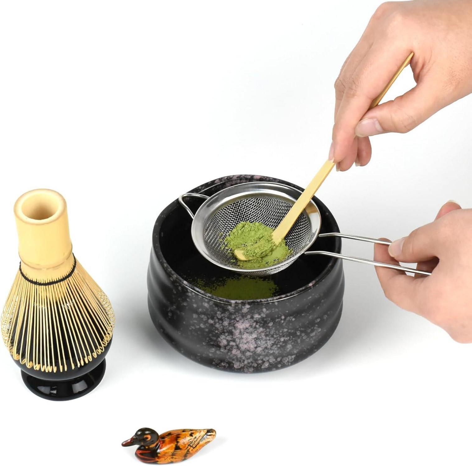Japanisches Matcha Teezeremonie Set Schüssel Schneebesen Sieb Handbuch