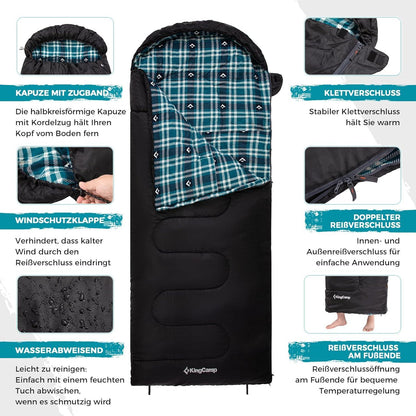 KingCamp Deckenschlafsack Warmer Outdoor Schlafsack 3-4 Jahreszeiten 300g