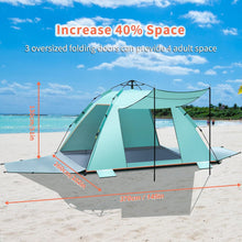 Automatisches Strandzelt UPF 50+ 4-5 Personen, Großes Pop-Up