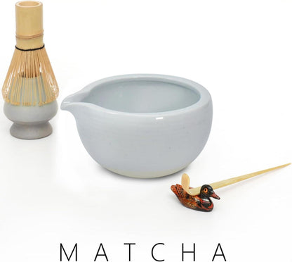 Matcha Zeremonie Set - Schüssel, Schneebesen, Teeschaufel, Pulversieb