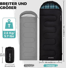 KingCamp Schlafsack Warmer Deckenschlafsack 3-4 Jahreszeiten